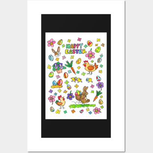 Colorful Happy Easter card Posters and Art